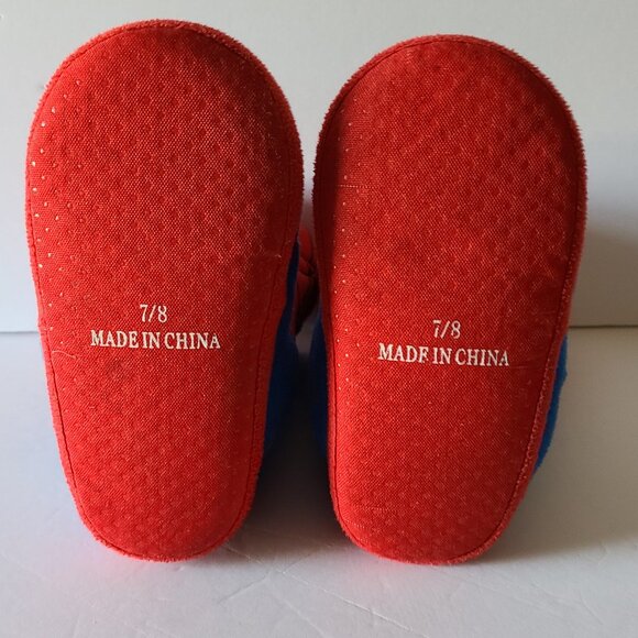 MARVEL BOY'S SPIDERMAN SLIPPER BOOTIES RED/BLUE SIZE MEDIUM 7/8 - Picture 7 of 8